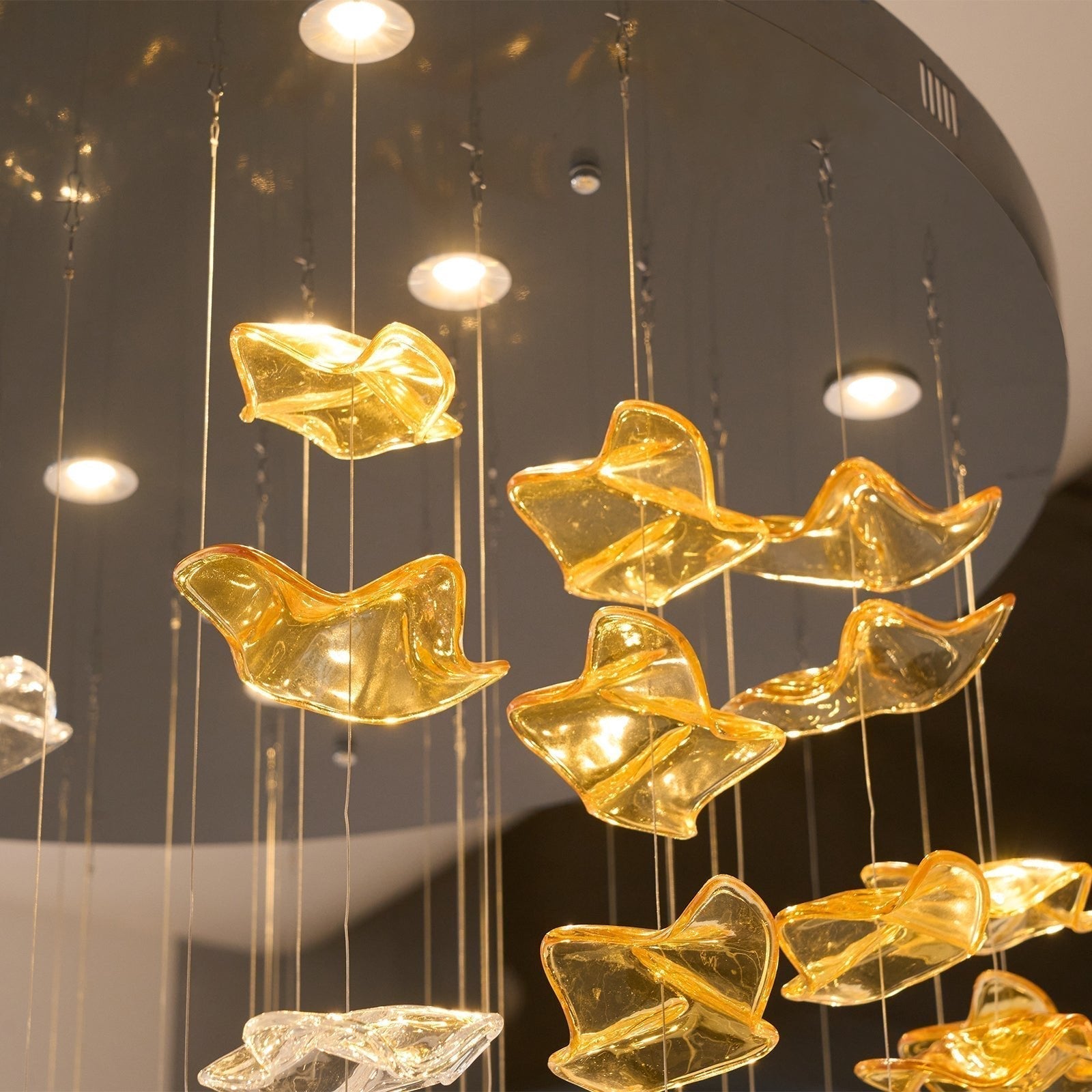 Nephele Crystal Leaf Chandelier - Lamp Outdoor