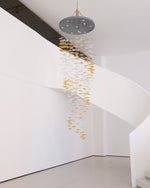 Nephele Crystal Leaf Chandelier - Lamp Outdoor