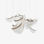 Tiered Postmodern Luxury Palmette Metal Chandelier - Lamp Outdoor