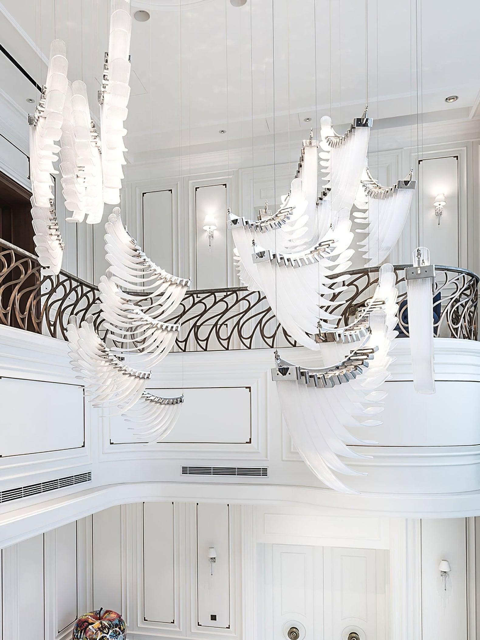 Tiered Postmodern Luxury Palmette Metal Chandelier - Lamp Outdoor