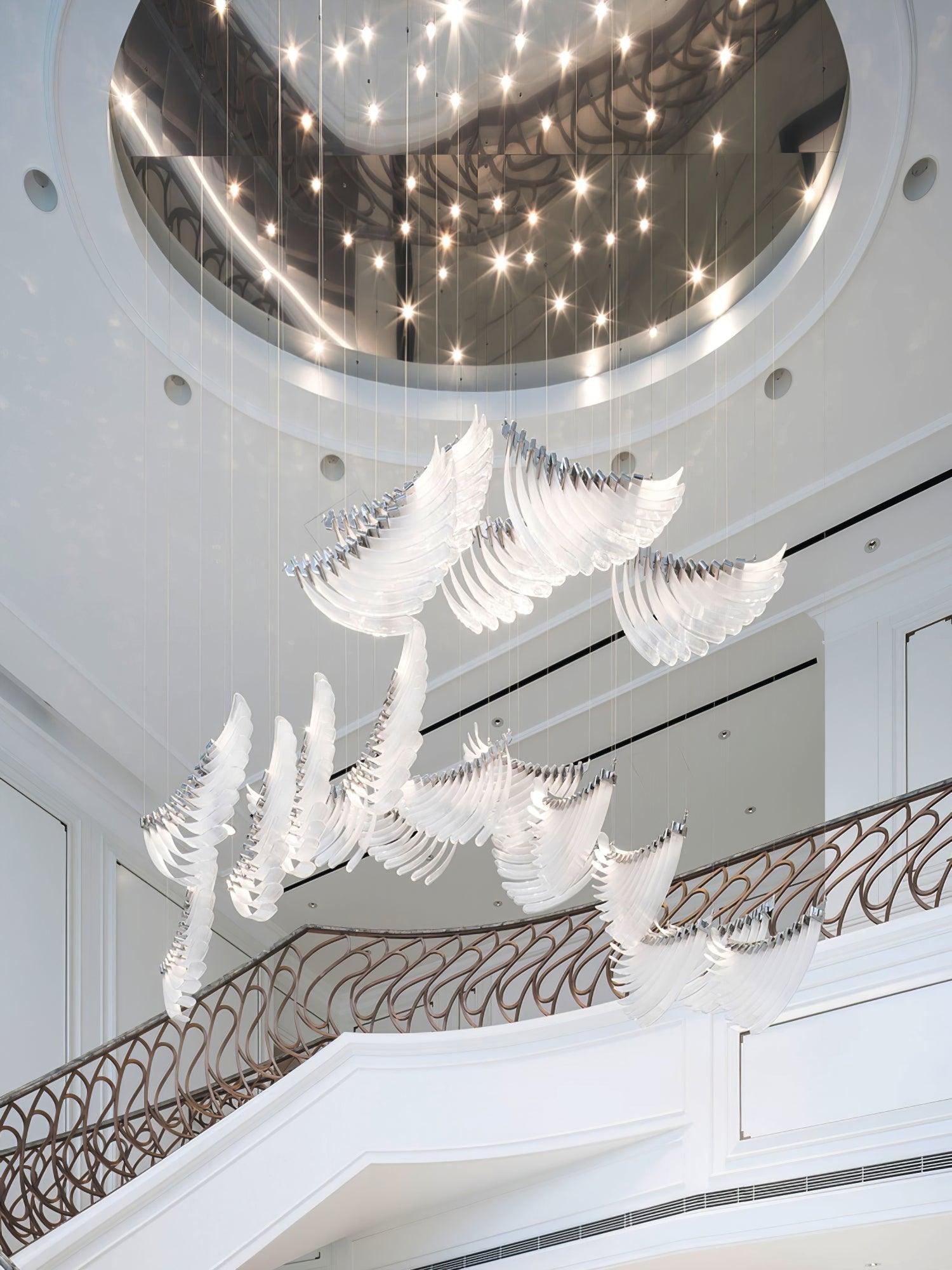 Tiered Postmodern Luxury Palmette Metal Chandelier - Lamp Outdoor