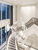 Tiered Postmodern Luxury Palmette Metal Chandelier - Lamp Outdoor