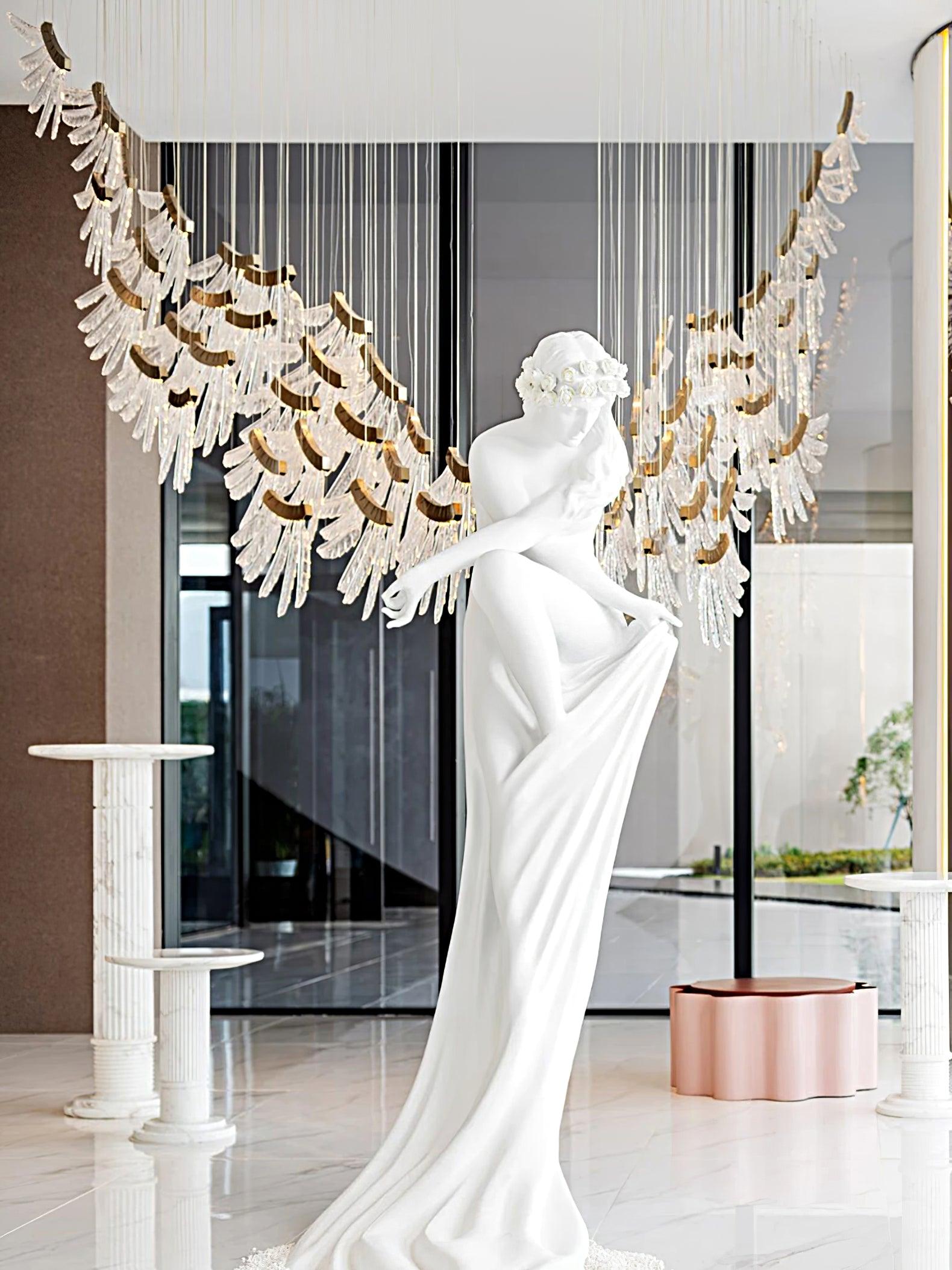 Tiered Postmodern Luxury Palmette Metal Chandelier - Lamp Outdoor
