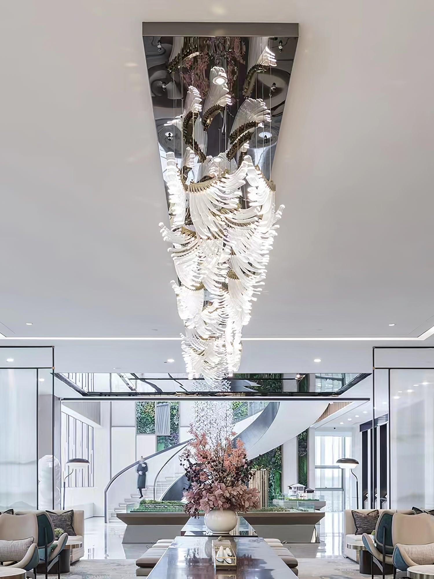 Tiered Postmodern Luxury Palmette Metal Chandelier - Lamp Outdoor
