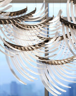 Tiered Postmodern Luxury Palmette Metal Chandelier - Lamp Outdoor