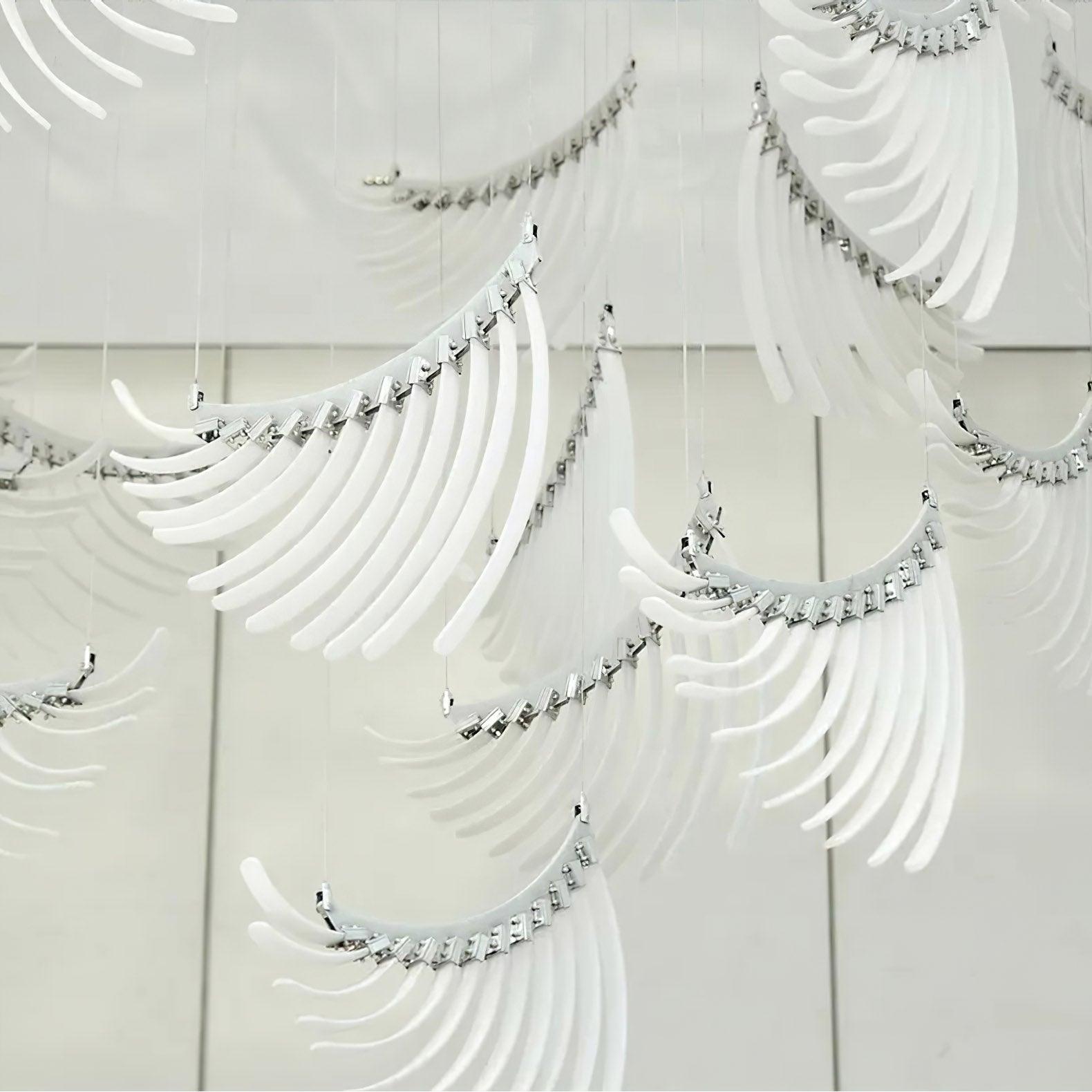 Tiered Postmodern Luxury Palmette Metal Chandelier - Lamp Outdoor