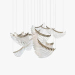 Tiered Postmodern Luxury Palmette Metal Chandelier - Lamp Outdoor