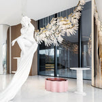 Tiered Postmodern Luxury Palmette Metal Chandelier - Lamp Outdoor