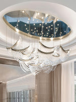 Tiered Postmodern Luxury Palmette Metal Chandelier - Lamp Outdoor