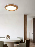 Artalis Walnut Wood Flush Mount - Lamp Outdoor