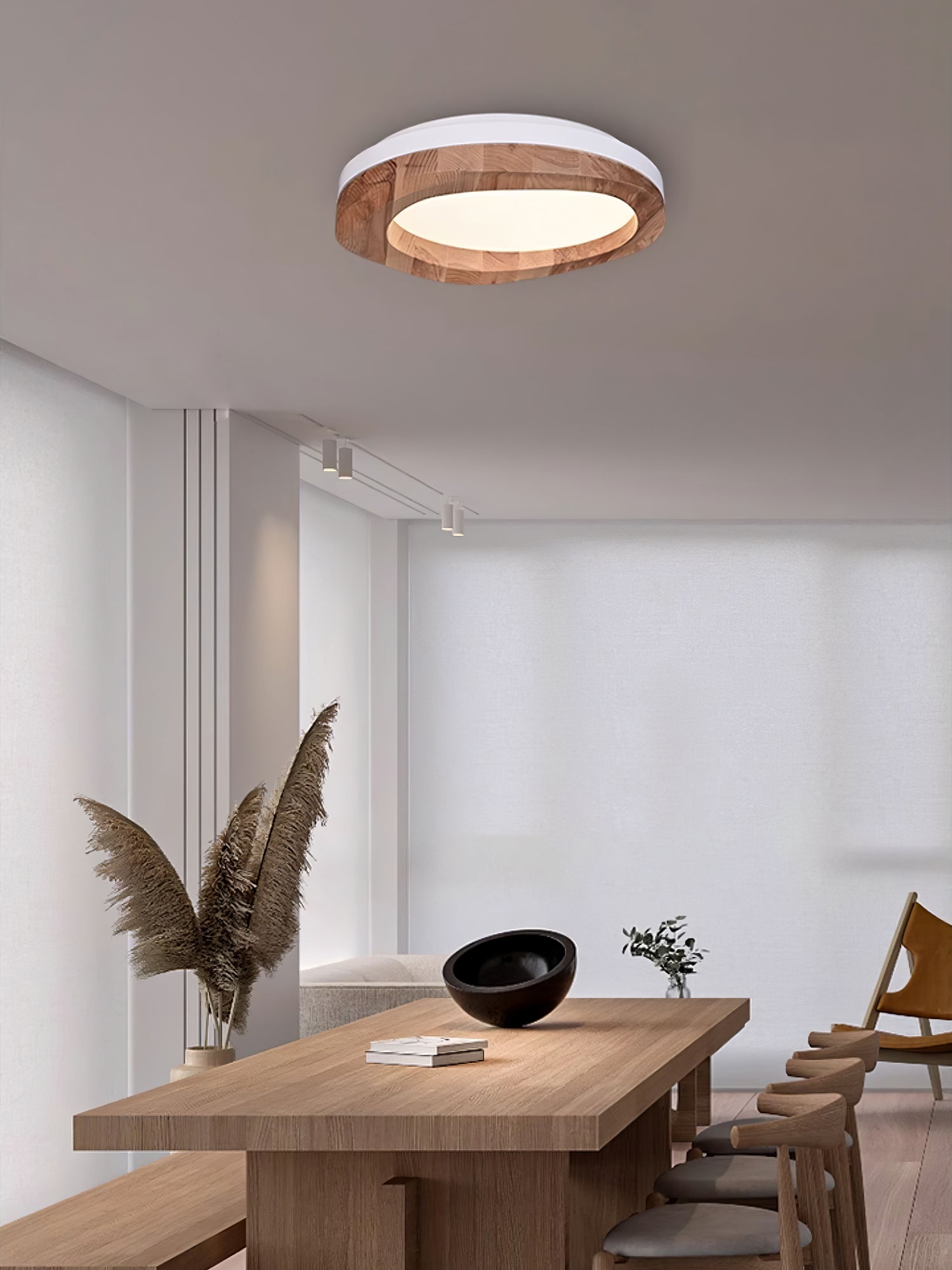 Artalis Walnut Wood Flush Mount - Lamp Outdoor