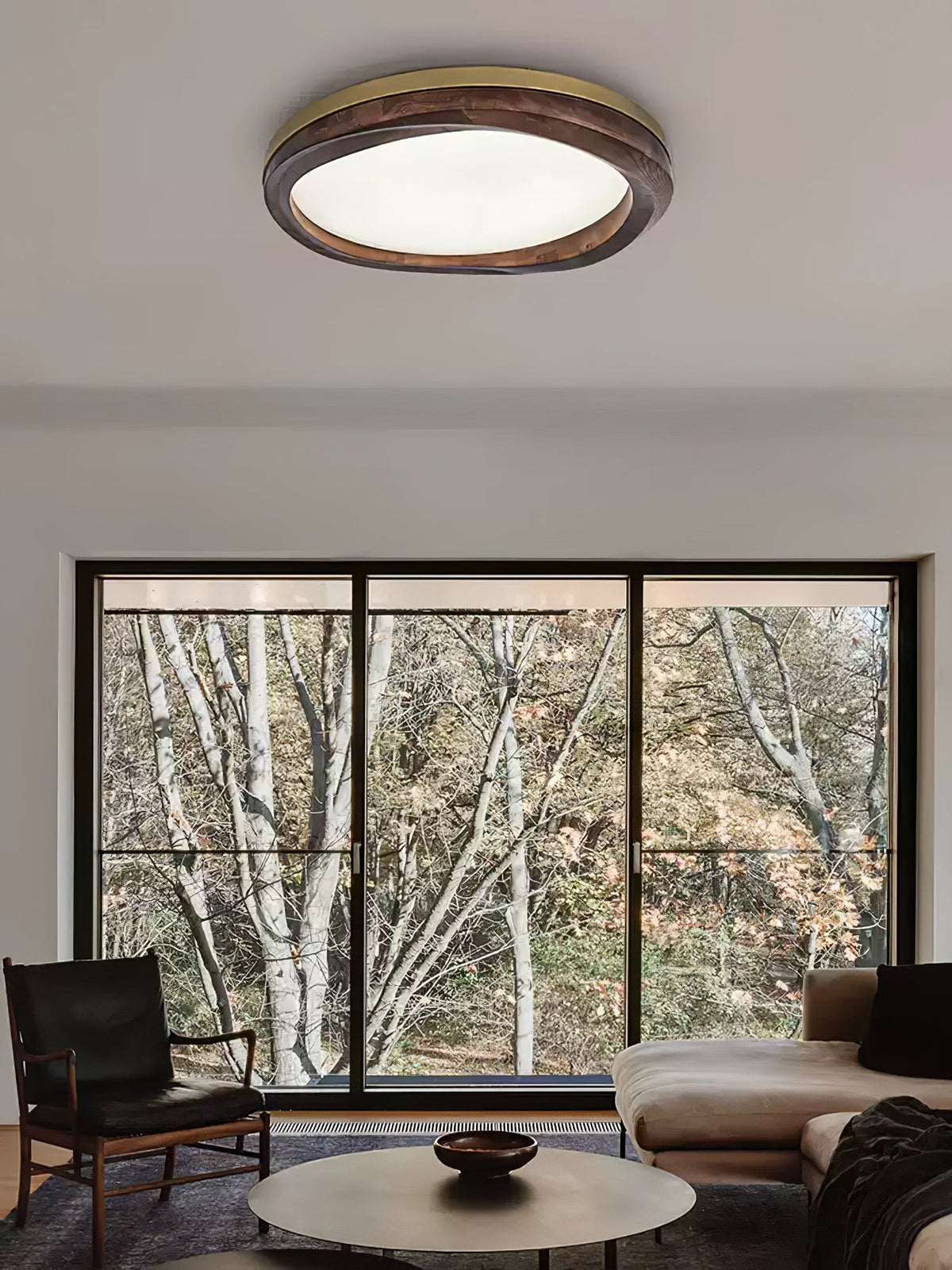 Artalis Walnut Wood Flush Mount - Lamp Outdoor