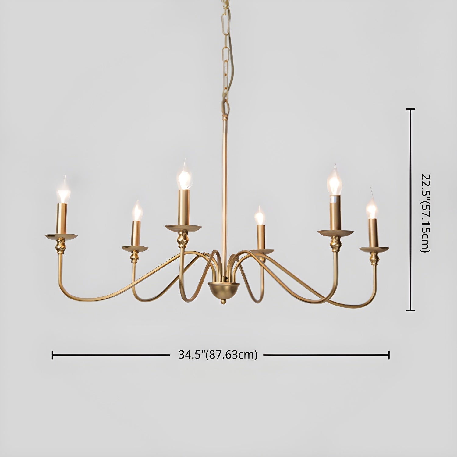 Timeless Gold Candle Chandelier - Lamp Outdoor