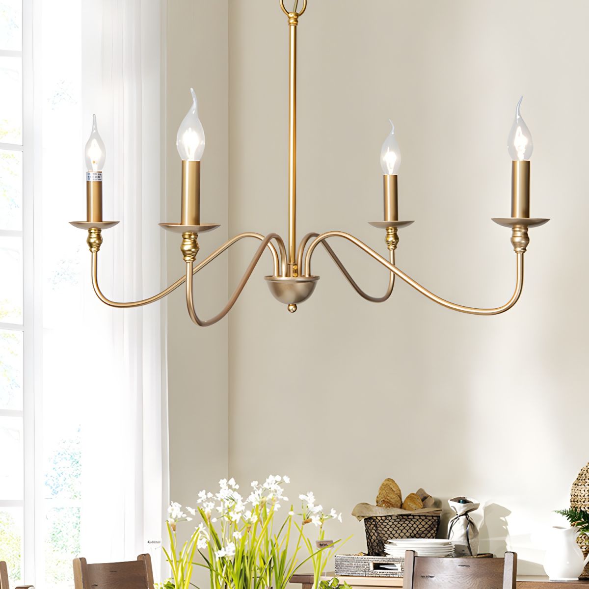 Timeless Gold Candle Chandelier - Lamp Outdoor