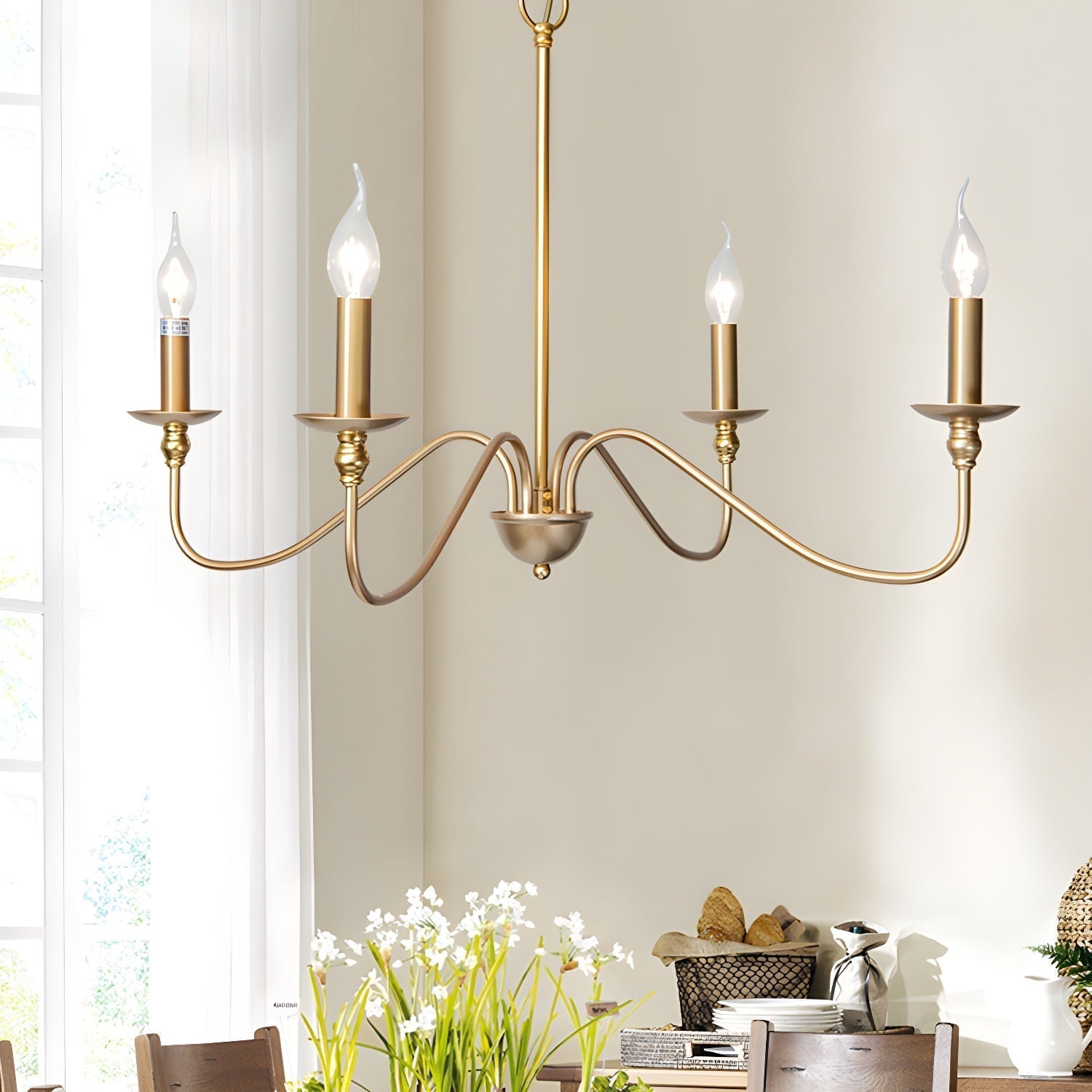 Timeless Gold Candle Chandelier - Lamp Outdoor