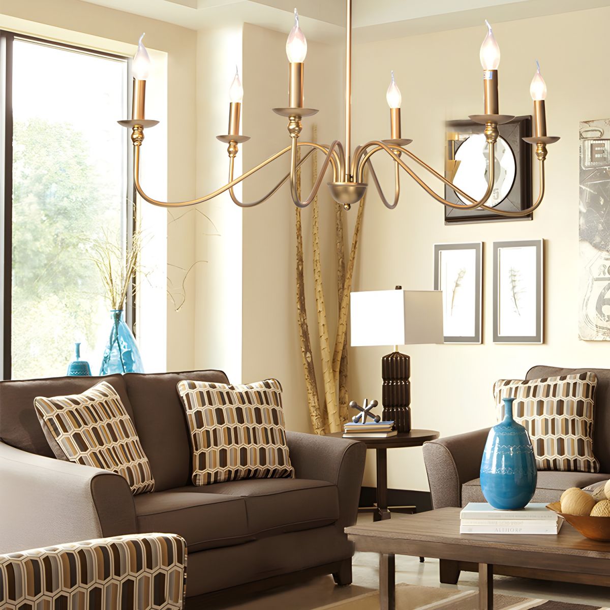 Timeless Gold Candle Chandelier - Lamp Outdoor