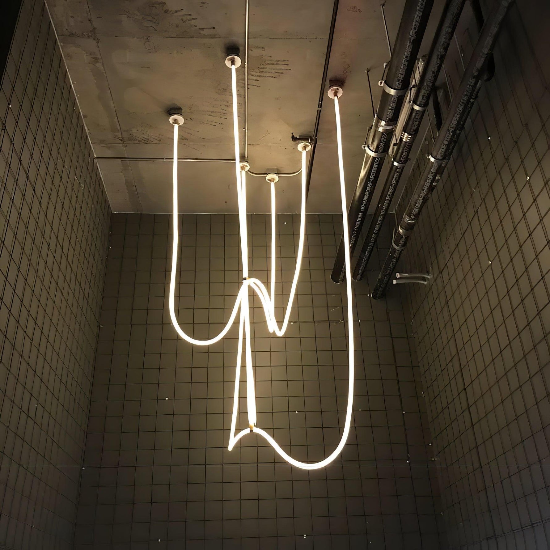 Solara Pendant Lamp Flexible Curve Silicone Brass - Letslighting
