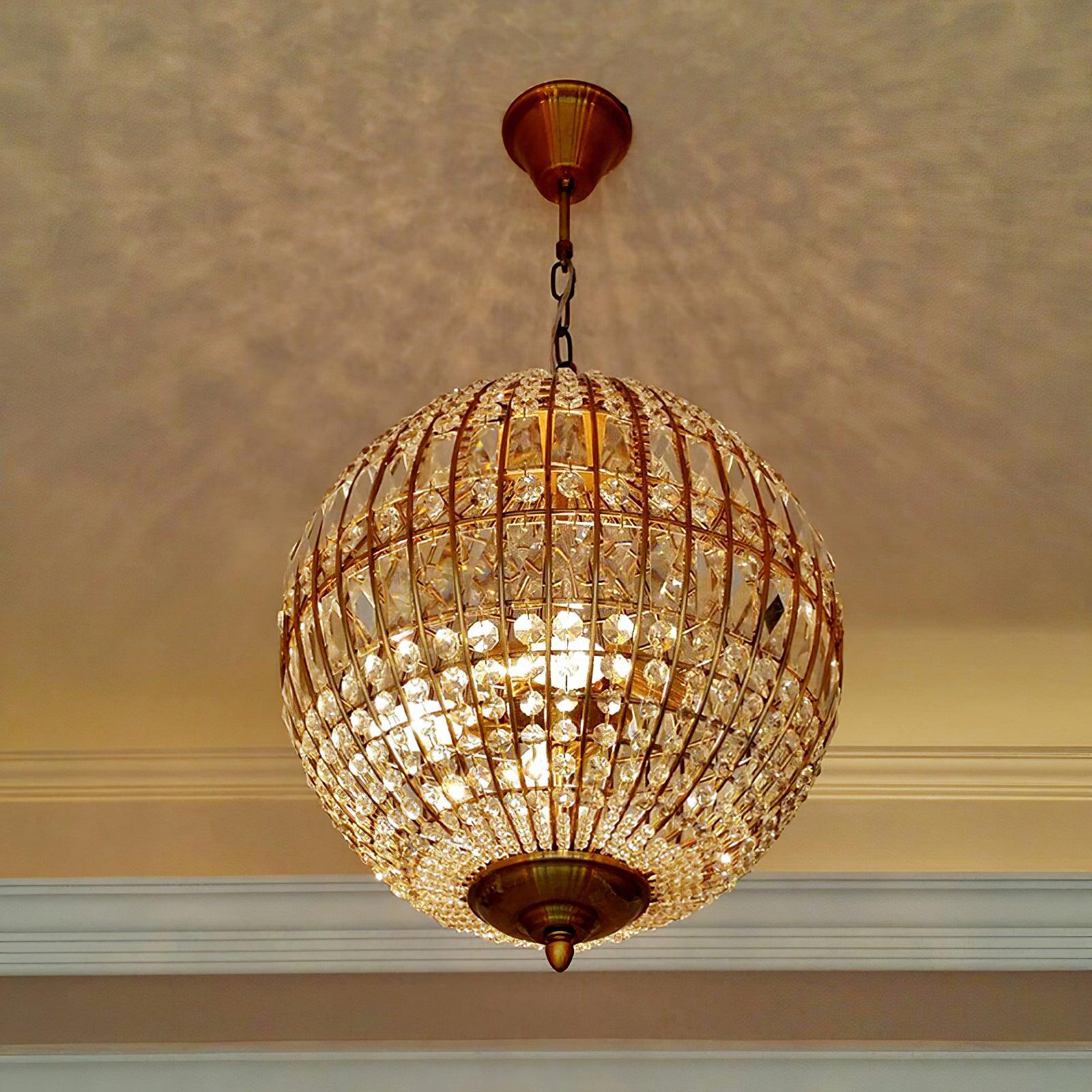 Traditional Gold Globe Chandelier - Lamp Outdoor