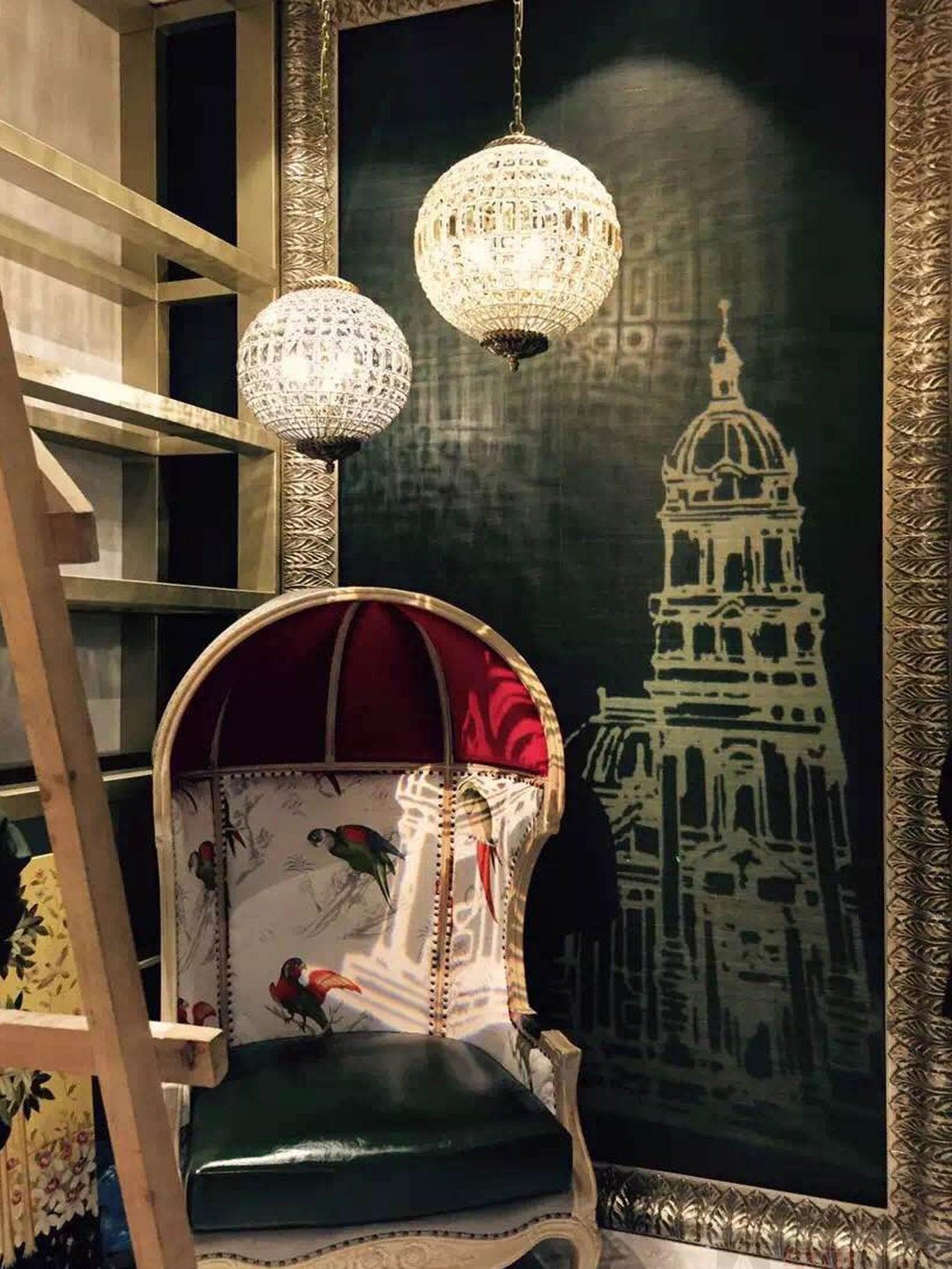 Traditional Gold Globe Chandelier - Lamp Outdoor