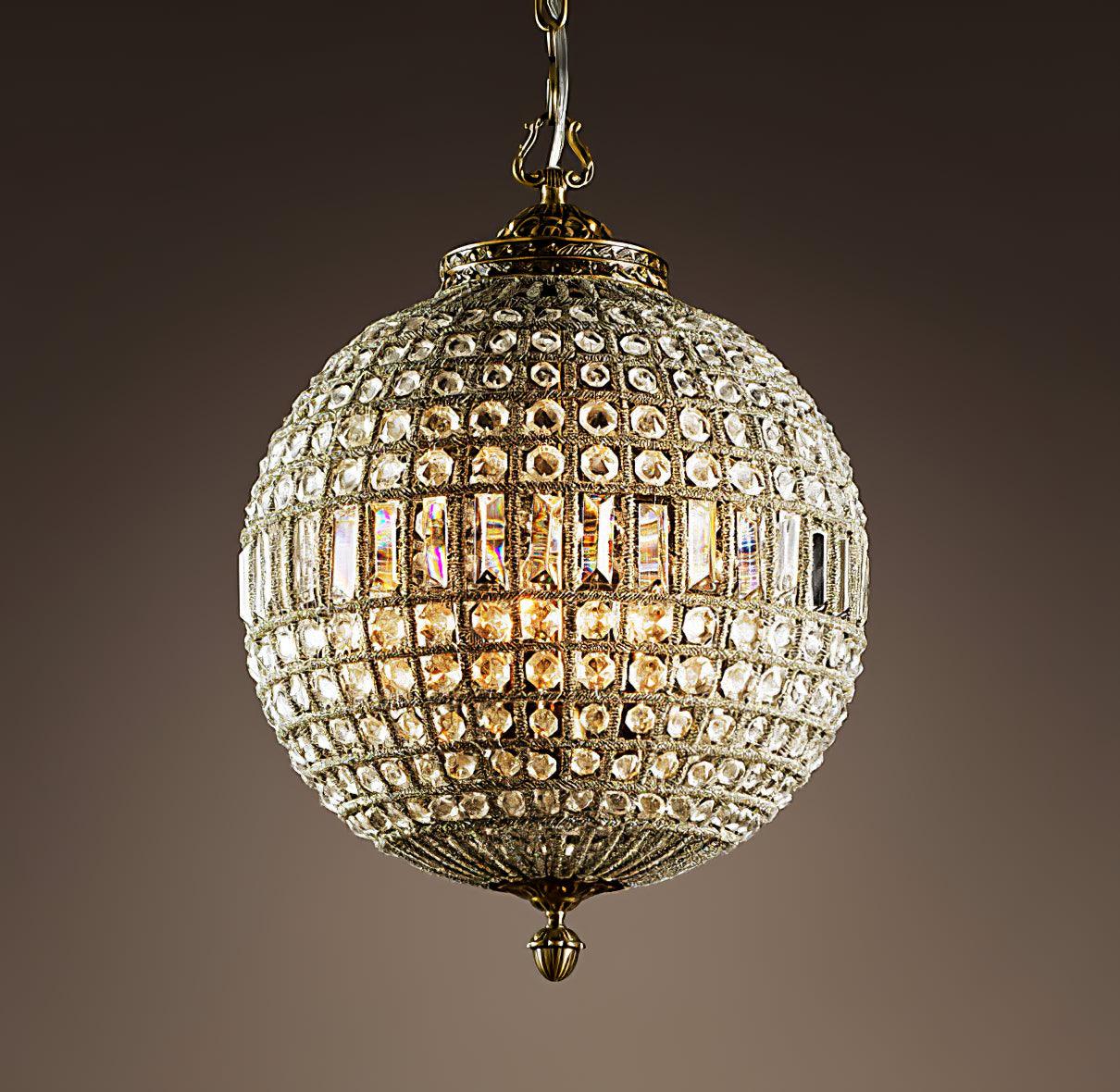 Traditional Gold Globe Chandelier - Lamp Outdoor