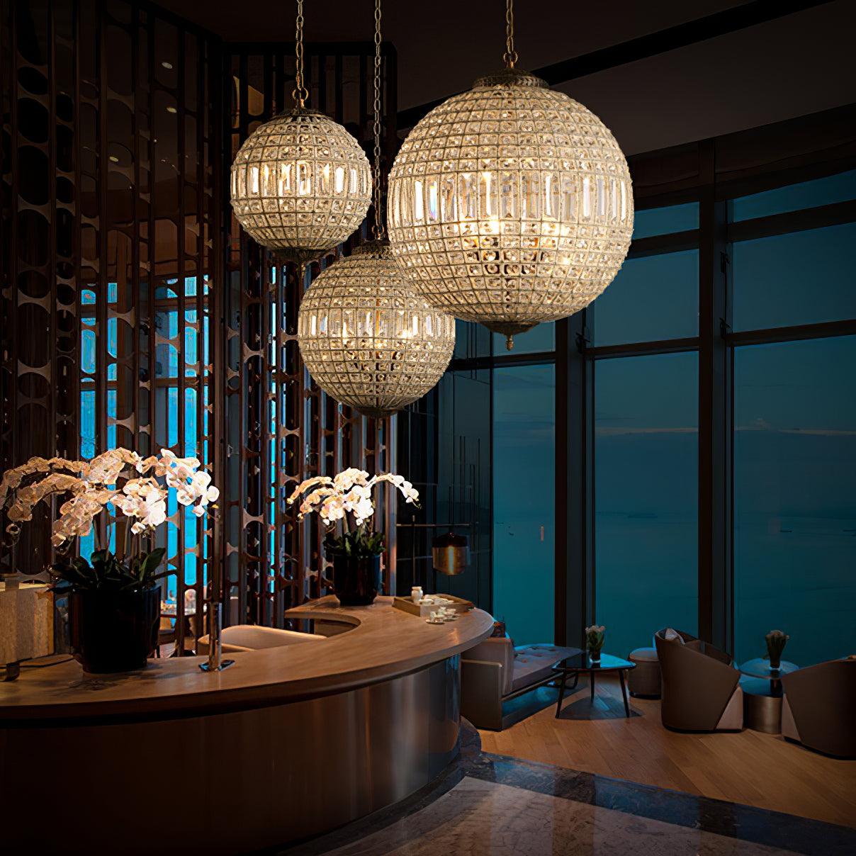 Traditional Gold Globe Chandelier - Lamp Outdoor