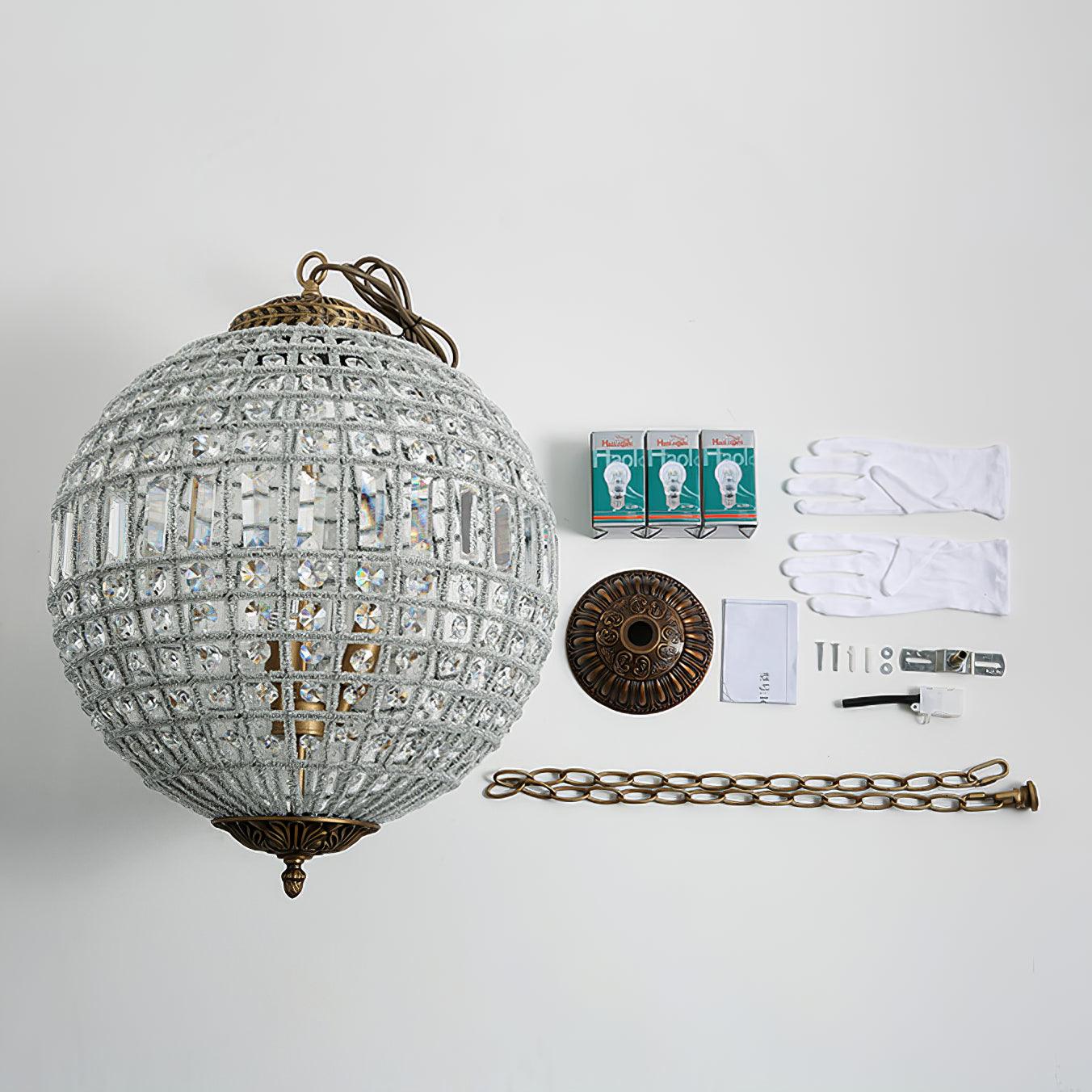 Traditional Gold Globe Chandelier - Lamp Outdoor