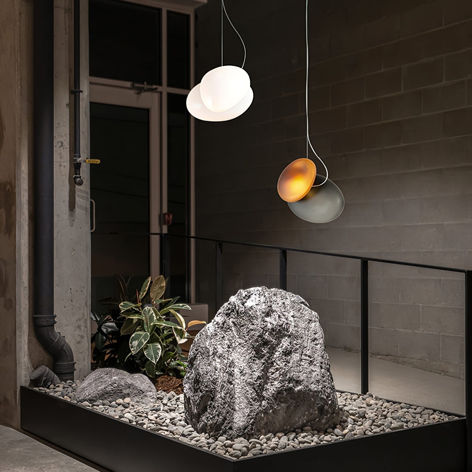 Translucent Frosted Glass Pendant Light - Lamp Outdoor