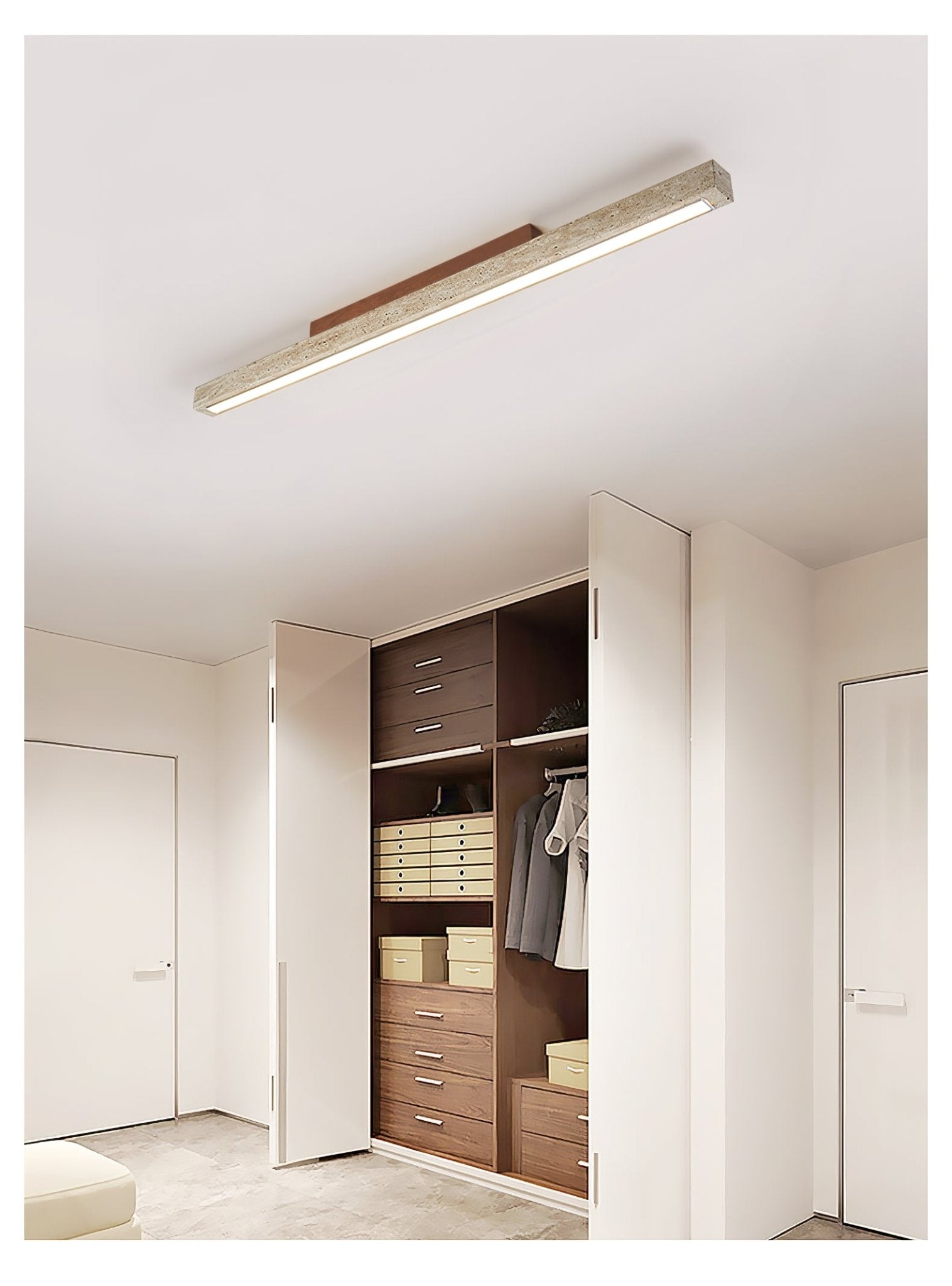 Orvenarae Minimalist Travertine Linear Light - Letslighting