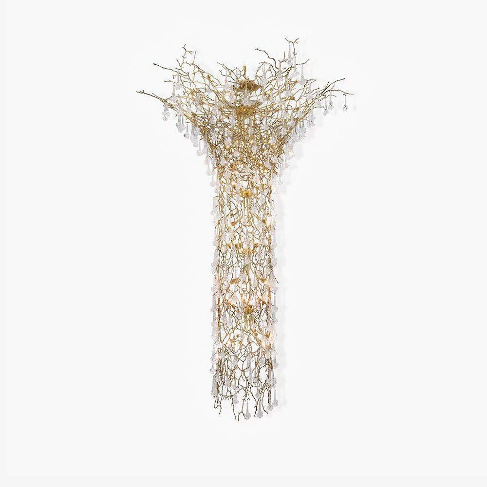 Abeleisa Tree Branch Staircase Brass Crystal Chandelier - Lamp Outdoor