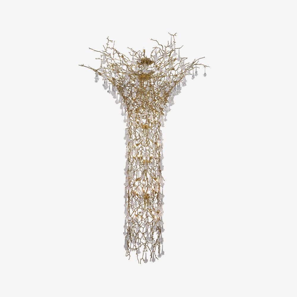 Abeleisa Tree Branch Staircase Brass Crystal Chandelier - Lamp Outdoor