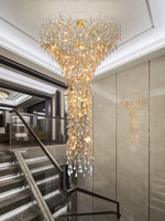 Abeleisa Tree Branch Staircase Brass Crystal Chandelier - Lamp Outdoor
