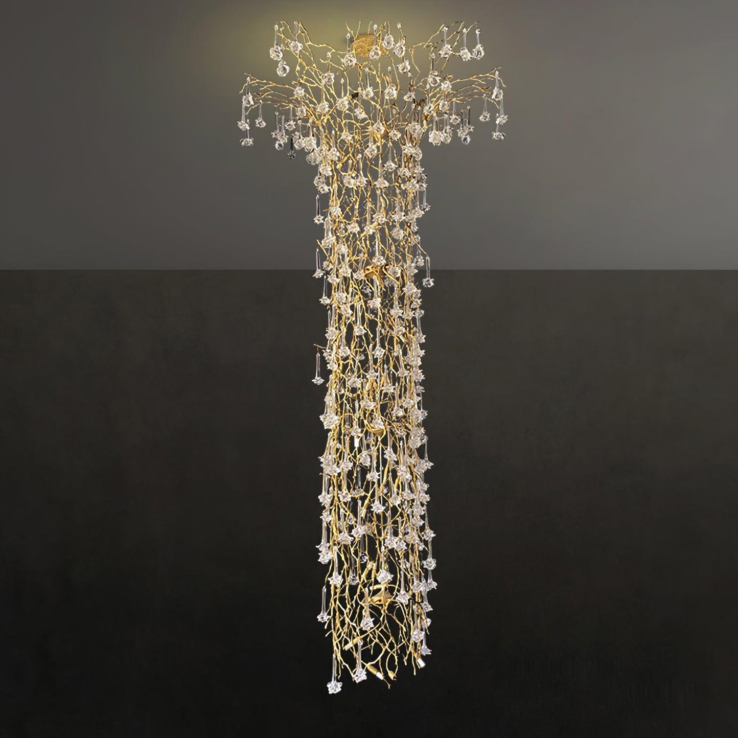 Abeleisa Tree Branch Staircase Brass Crystal Chandelier - Lamp Outdoor