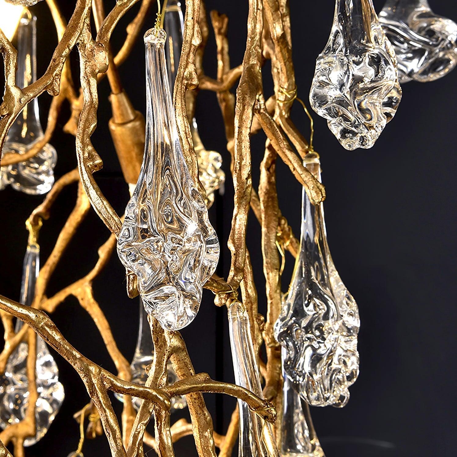 Abeleisa Tree Branch Staircase Brass Crystal Chandelier - Lamp Outdoor