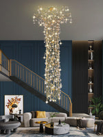 Abeleisa Tree Branch Staircase Brass Crystal Chandelier - Lamp Outdoor