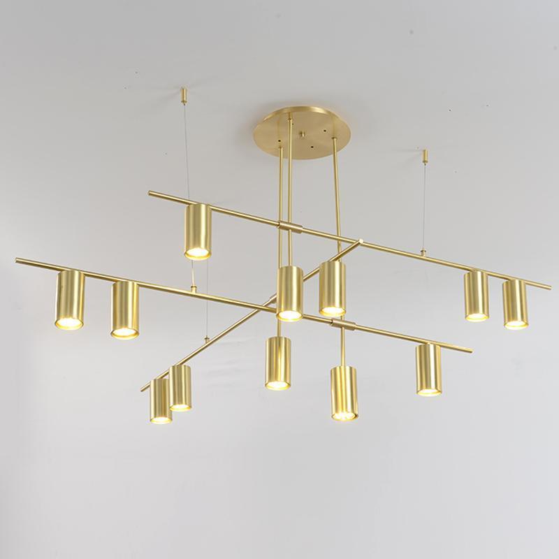 Lustra Chandelier Tribes Brass Linear Cylinder - Lamp Outdoor