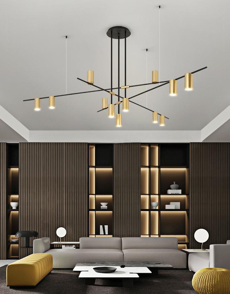 Lustra Chandelier Tribes Brass Linear Cylinder - Lamp Outdoor