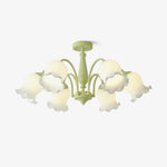 Lustra Trumpet Chandelier Floral Pastel Glass Petals - Lamp Outdoor