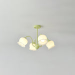Lustra Trumpet Chandelier Floral Pastel Glass Petals - Lamp Outdoor