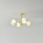 Lustra Trumpet Chandelier Floral Pastel Glass Petals - Lamp Outdoor
