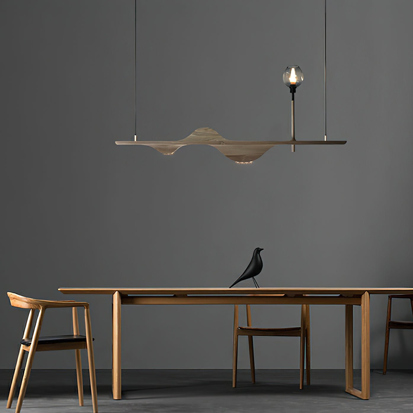 Cushais Wave Wood Pendant Light - Lamp Outdoor