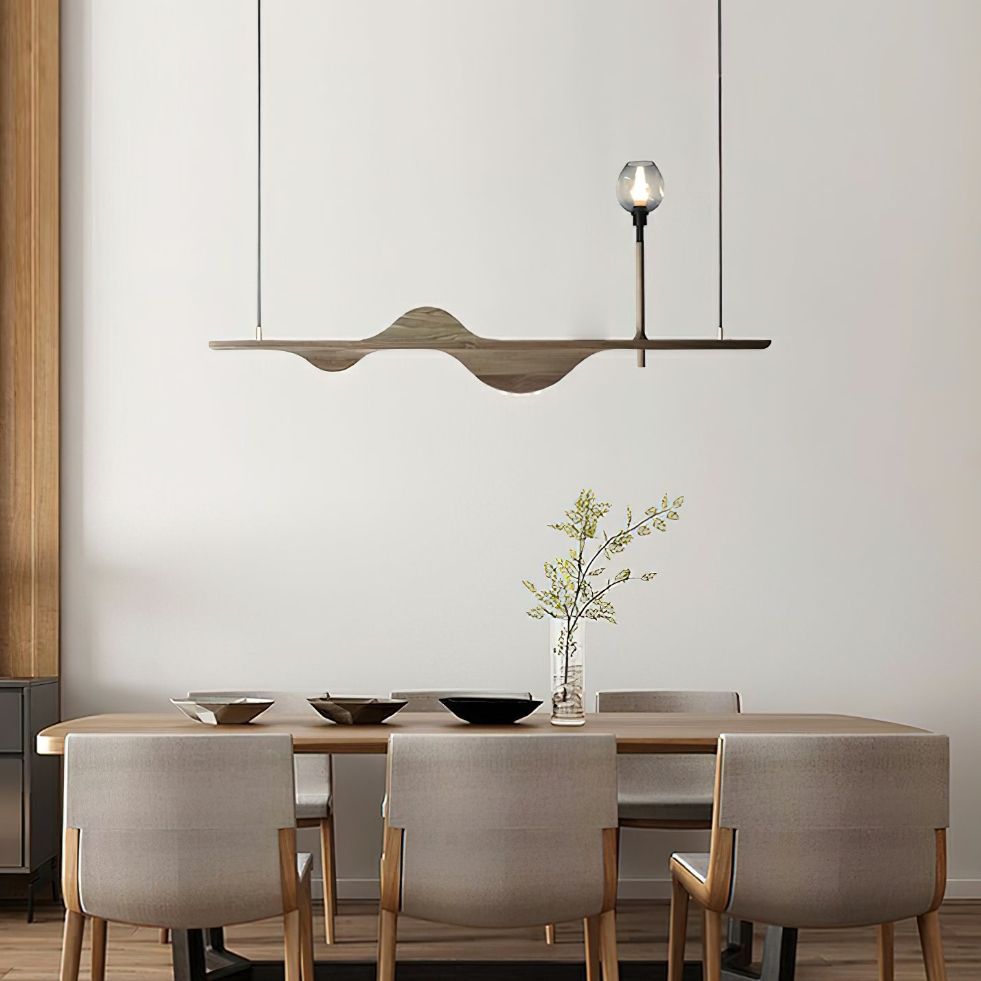 Cushais Wave Wood Pendant Light - Lamp Outdoor