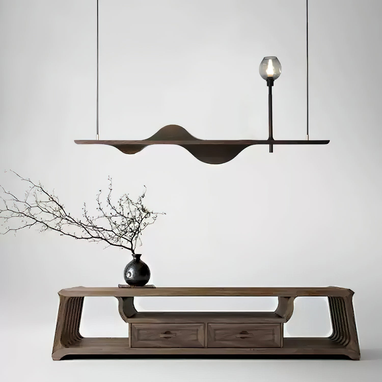 Cushais Wave Wood Pendant Light - Lamp Outdoor