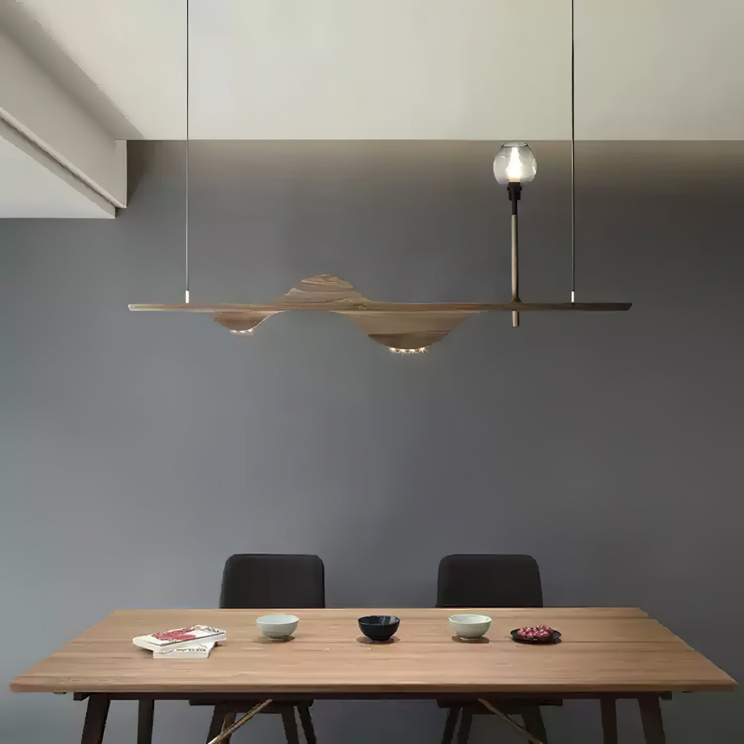 Cushais Wave Wood Pendant Light - Lamp Outdoor