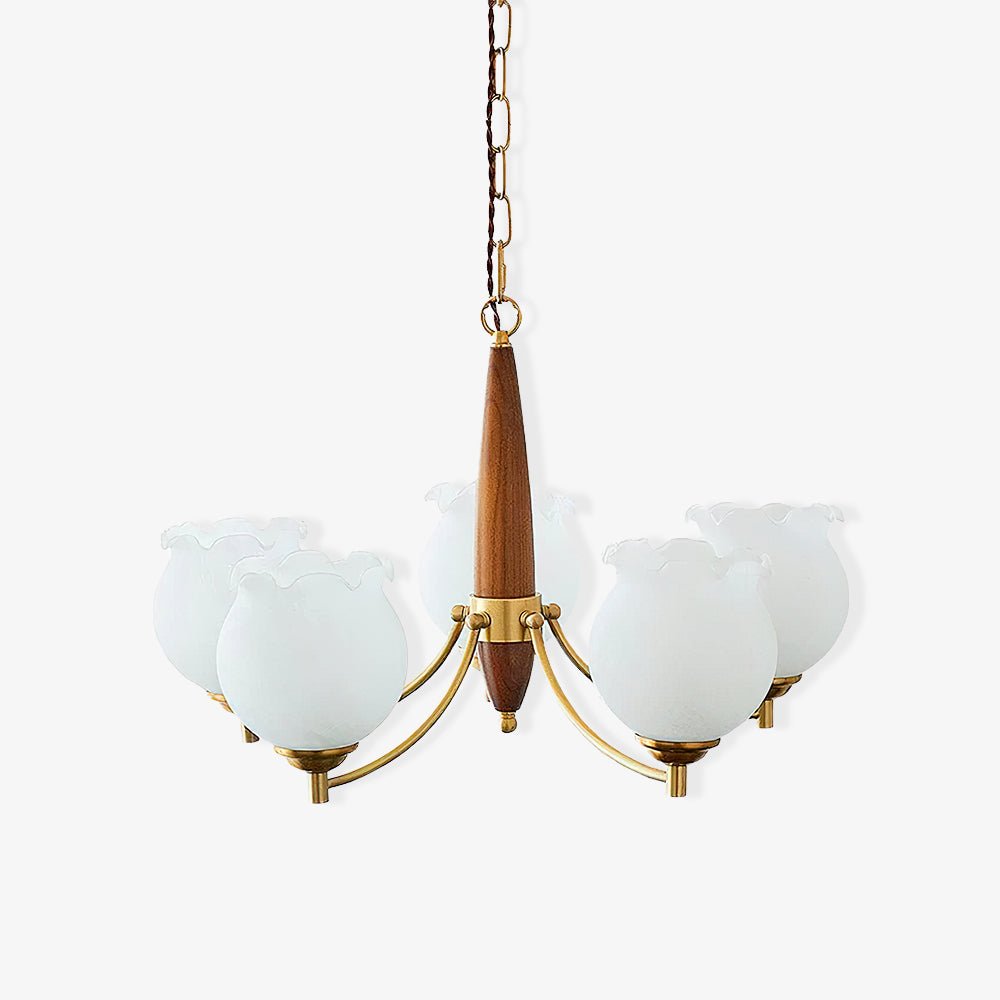 Tulips Glass Wood Chandelier - Lamp Outdoor