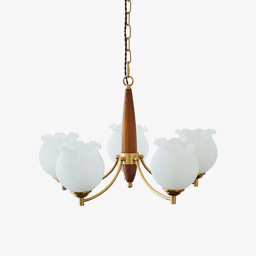 Tulips Glass Wood Chandelier - Lamp Outdoor
