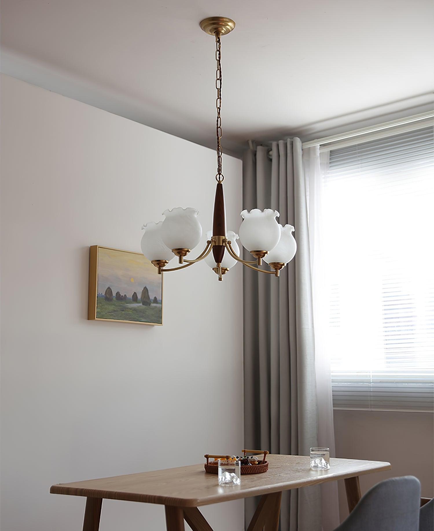 Tulips Glass Wood Chandelier - Lamp Outdoor