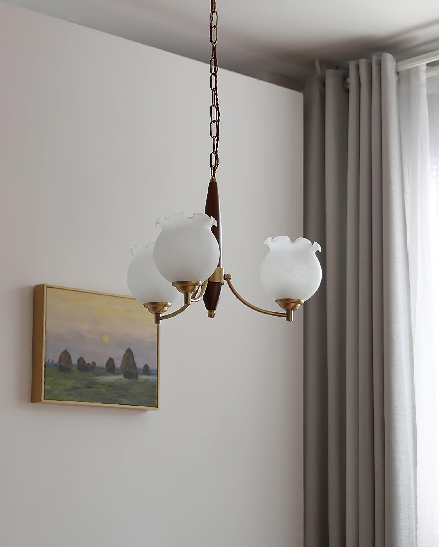Tulips Glass Wood Chandelier - Lamp Outdoor