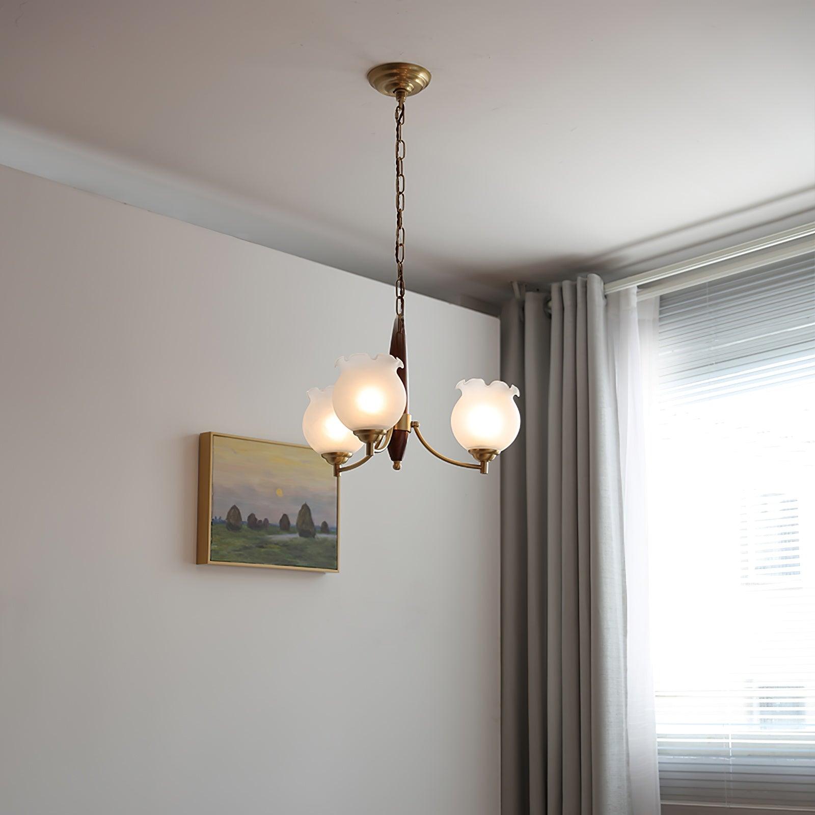 Tulips Glass Wood Chandelier - Lamp Outdoor
