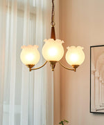Tulips Glass Wood Chandelier - Lamp Outdoor