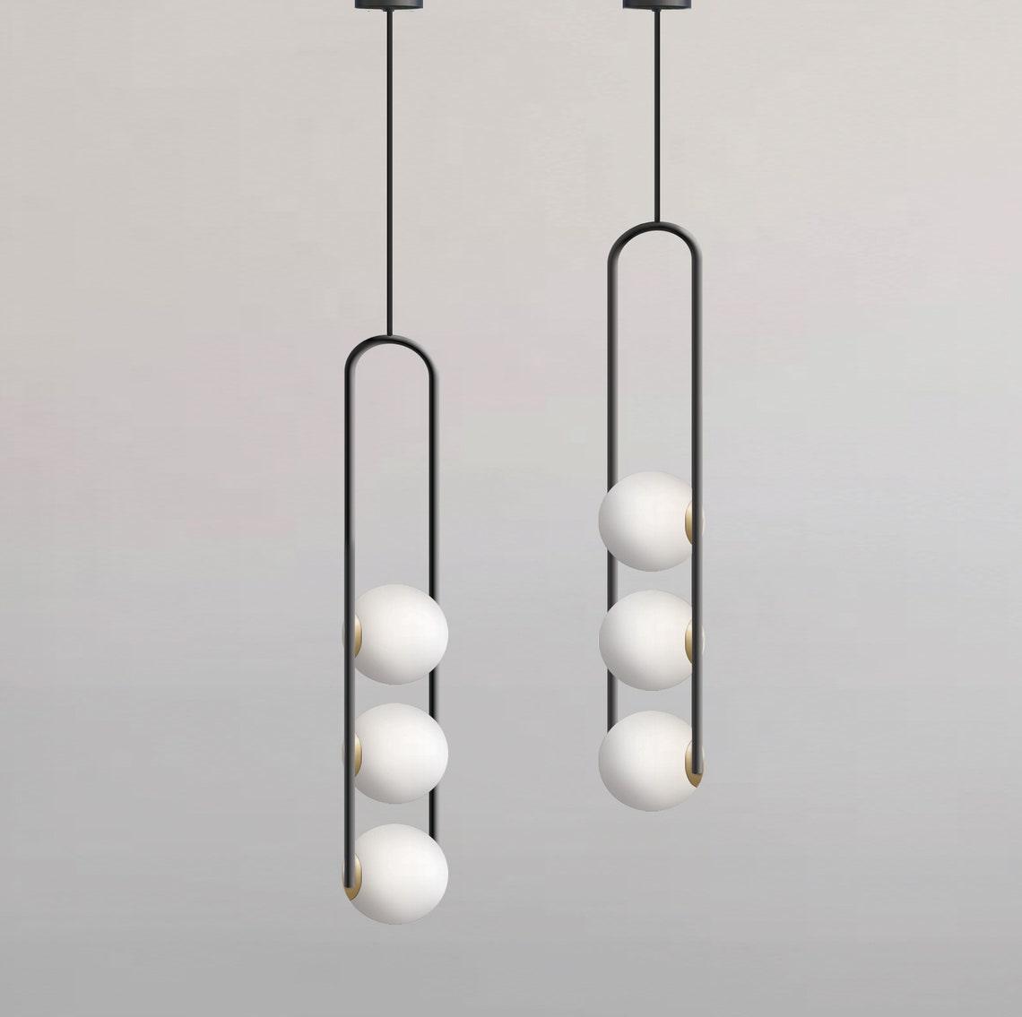 Evelaris Modern Minimalist Nordic Art Metal Glass Pendant Lamp - Lamp Outdoor
